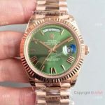 Replica Rolex 228239 Day-Date II 40mm Watch - Olive Green Dial - Rose Gold